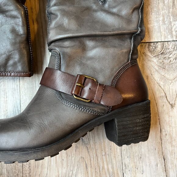 Pikolinos Boots Le Mans EU 36 US 5.5 Calfskin Gray Brown Buckle 838-9233 $249 - Picture 4 of 7